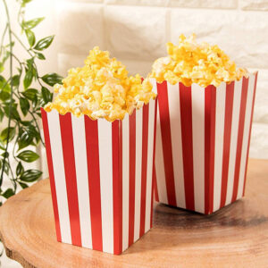 Birthday theater themed parties foldable paper striped popcorn boxes