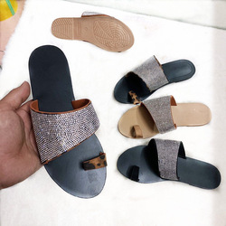 2020 slippers for european ladies outdoor wear summer rhinestone sandals