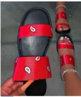 Beautiful cheap ladies flat summer beach open-toe flip flops women bandana slides