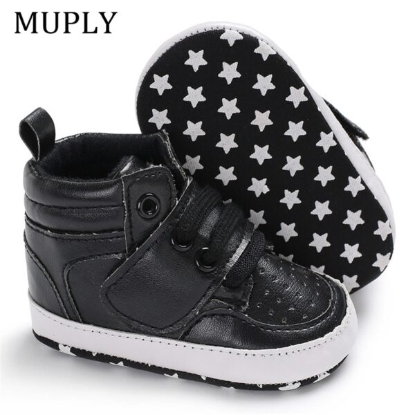2020 New Arrival Newborn Baby Boy Girl Soft Sole Crib Shoes Keep Warm Boots Anti-slip Sneaker PU Solid First Walkers 0-18M
