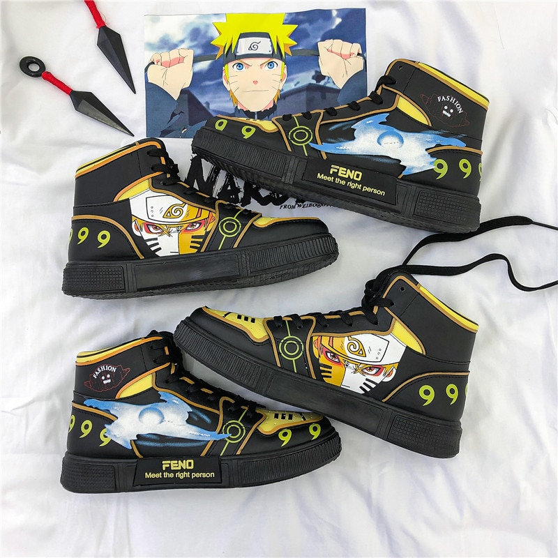Unisex Naruto Shoes Anime Women Shoes Flats Hip Hop Fashion Clunky ...