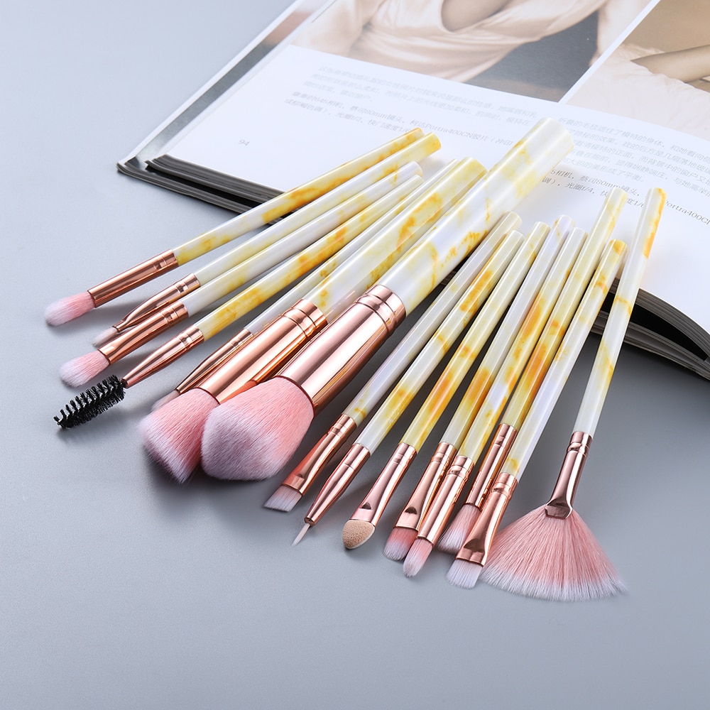 MAANGE 15/12Pcs Makeup Brushes Set Eye Shadow Powder Foundation Blush  Blending Brushes Kits Beauty Make Up Cosmetic Tools