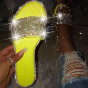 Blue Glitter Slippers Women Summer Beach Sandals
