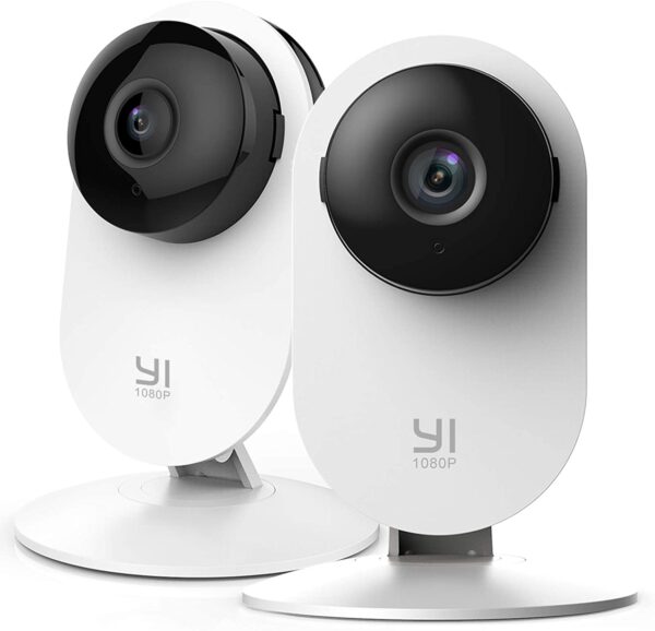 YI 2pc 1080P Home Camera Indoor Security IP Camera with Night Vision Motion Detection Two Way Audio Home Security Surveillance System for Home/office/Pet/Remote Monitor