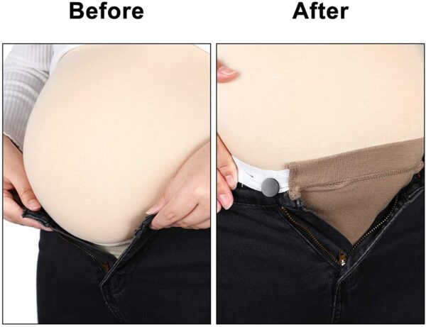Willbond 6 Packs Maternity Pants Extender Adjustable Waist Extenders Pregnancy Waistband Extender Elastic Pregnancy Trouser, approx. 20.5 x 17.5 cm/ 8.1 x 6.9 inches, Gray