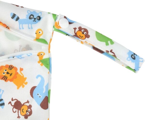 CHIC DIARY Wet Dry Bag Baby Nappy Organizer Bag Reusable Washable Cloth Diaper Bag (Animals1, 30cm*28cm)