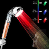 Bathroom mix colours changing Temperature Controlled 3 Color LED Shower head