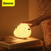 Baseus Cute Night Light Touch Sensor Animal Cat Dog RGB Color LED Night Lamp Light For Baby Children Kid Bedroom Decorative Lamp