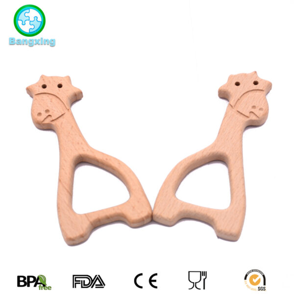 DIY Baby Gym Toys Wood Necklace Pendant Food Grade Wooden Teether Toys Tortoise Koala Whale Turtle Wooden Teething Toys