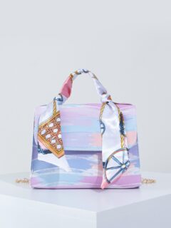 Handle Croc Embossed Handbag