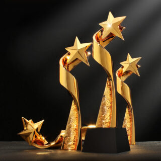 Star Gold Plated Winners Awards Trophy