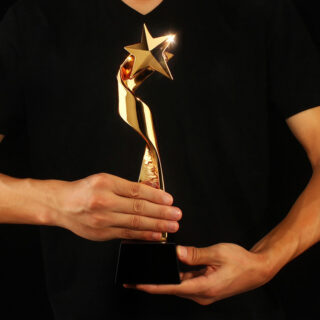 Star Gold Plated Winners Awards Trophy